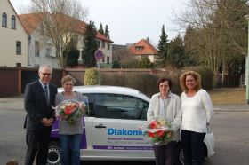 von links: Geschäftsführer der Diakonie Herr Muras, Frau Schade, Frau Prigge, Frau Glocksien (Leiterin der Diakonie Sozialstation)