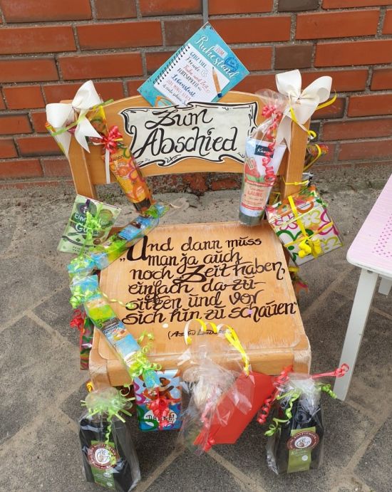 Abschiedsgeschenk zur Rente von der Kita Ellhornstraße für Frau Kluth (Fachberatung)