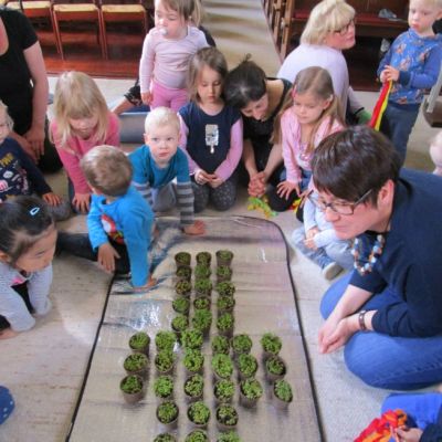 "Die erste Andacht im Krippenjahr in der Marienkirche"